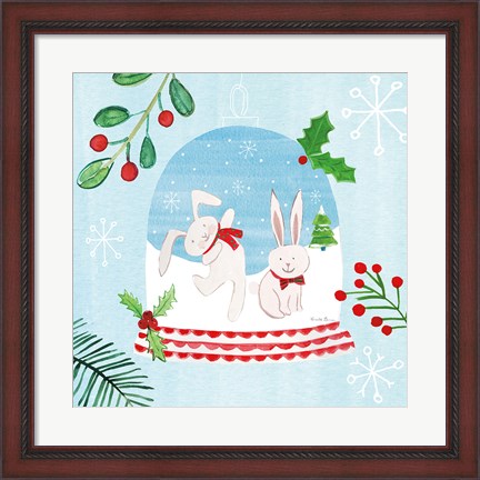 Framed Snow Globe Animals IV Print