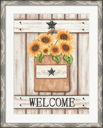 Framed Sunflower Welcome Print