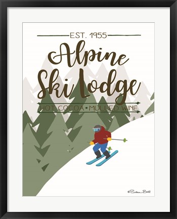 Framed Alpine Ski Lodge Print