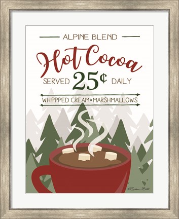 Framed Hot Cocoa Served Daily Print