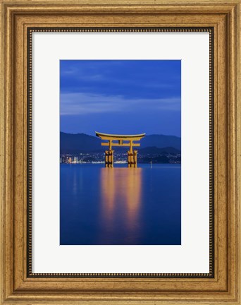 Framed Twilight Floating Torii Gate, Itsukushima Shrine, Japan Print