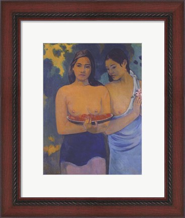 Framed Two Women from Tahiti Print