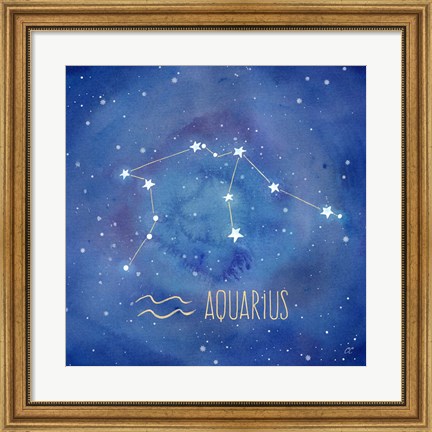 Framed Star Sign Aquarius Print