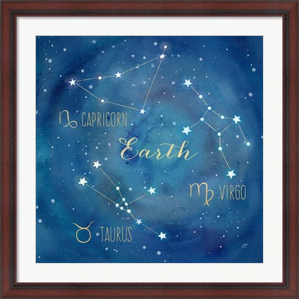 Framed Star Sign Earth Print