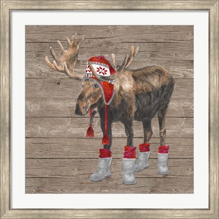 Framed Warm in the Wilderness Moose Print