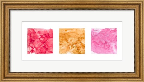 Framed Bright Mineral Abstracts Panel II 3 across Print