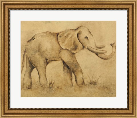 Framed Global Elephant Light Crop Print