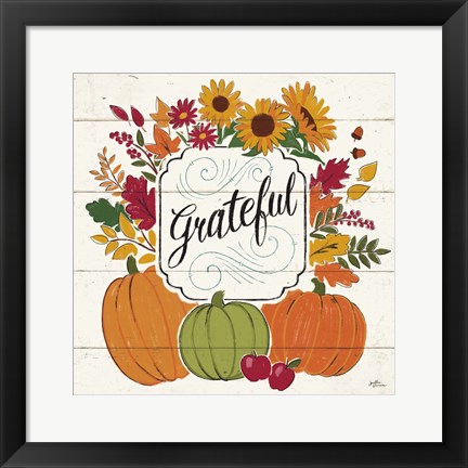 Framed Thankful II White Print