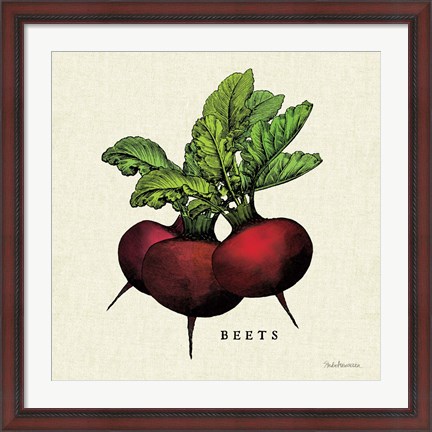 Framed Linen Vegetable I v2 Print