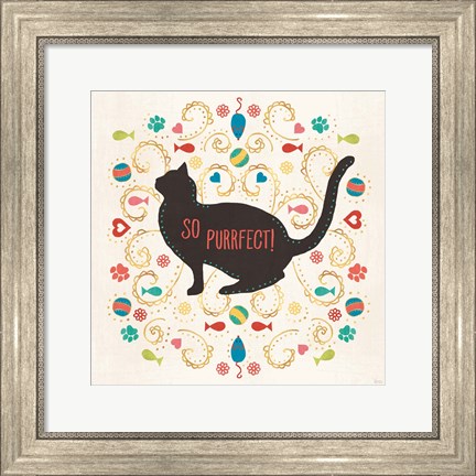 Framed Otomi Cats III Print