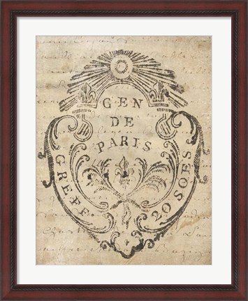 Framed Letter Crest IIa Vintage v2 Print