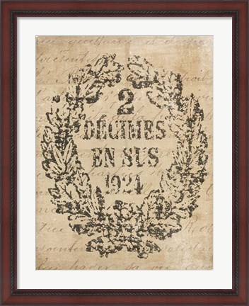 Framed Letter Crest II Vintage v2 Print