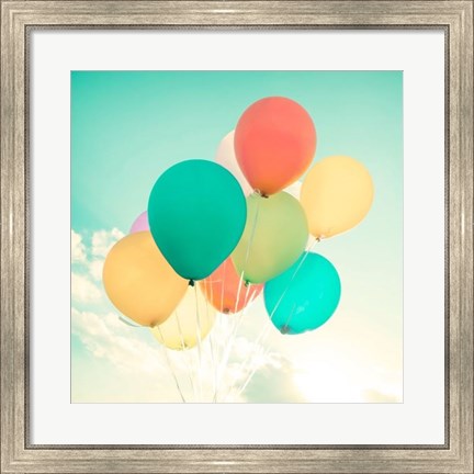 Framed Colorful Balloons Print