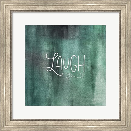 Framed Laugh Green Print