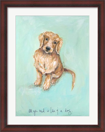 Framed Love and a Dog Print