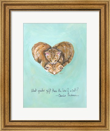 Framed Love of a Cat Print