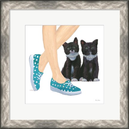 Framed Cutie Kitties III Print