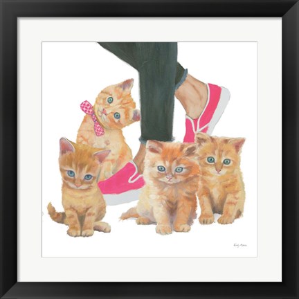 Framed Cutie Kitties I Print