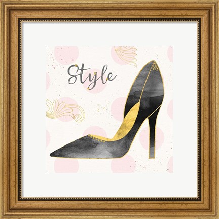 Framed Fashion Blooms I Black Print