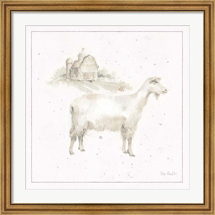 Framed Farm Friends VII Neutral Print