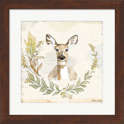 Framed Woodland Wreath VII Print