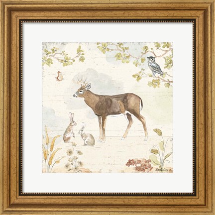 Framed Woodland Wreath III Print