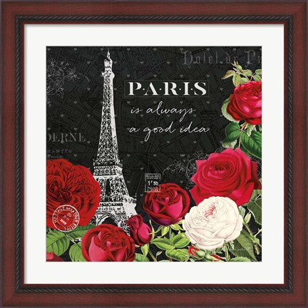 Framed Rouge Paris II Black Print