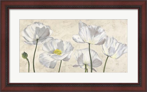 Framed Poppies in White Print