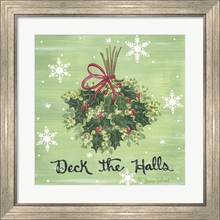 Framed Deck the Halls Holly Print