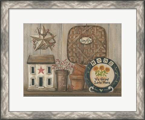 Framed Home Country Shelf Print