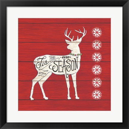 Framed Tis the Season Deer Print