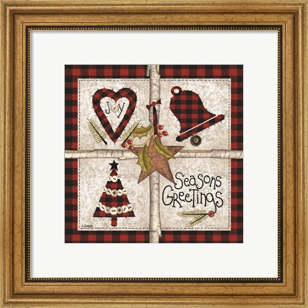 Framed Four Square Seasons Greetings Print