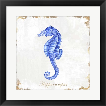 Framed Blue Sea Horse Print