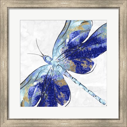 Framed Blue Dragonfly Print