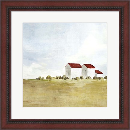 Framed Red Farm House II Print