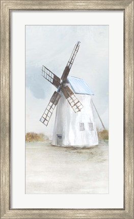 Framed Blue Windmill II Print