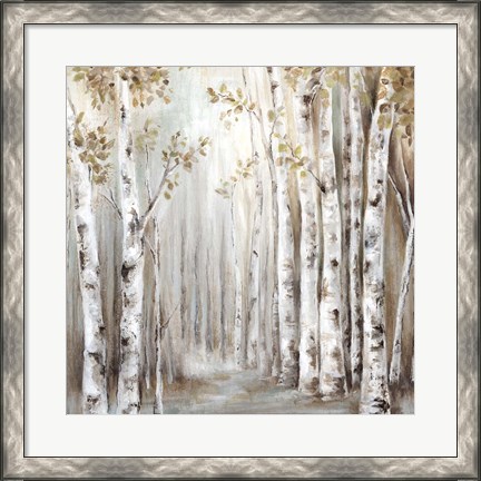 Framed Sunset Birch Forest III Print