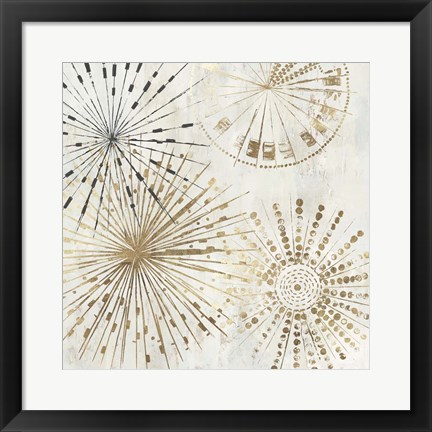 Framed Golden Stars II Print