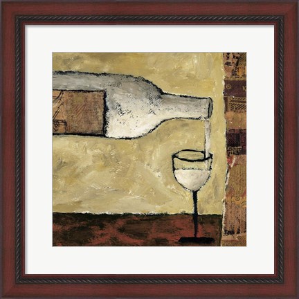 Framed White Wine Pour Print