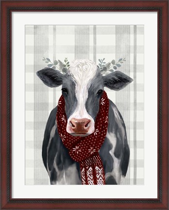 Framed Yuletide Cow II Print