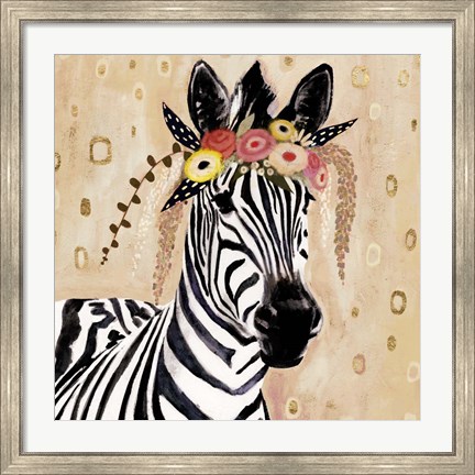 Framed Klimt Zebra I Print