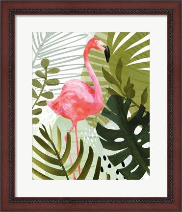 Framed Flamingo Forest II Print