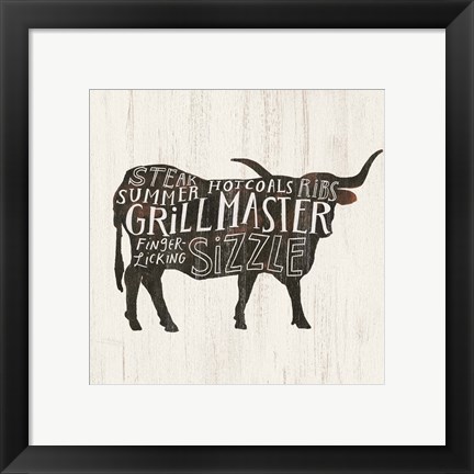 Framed Farmhouse BBQ I Print