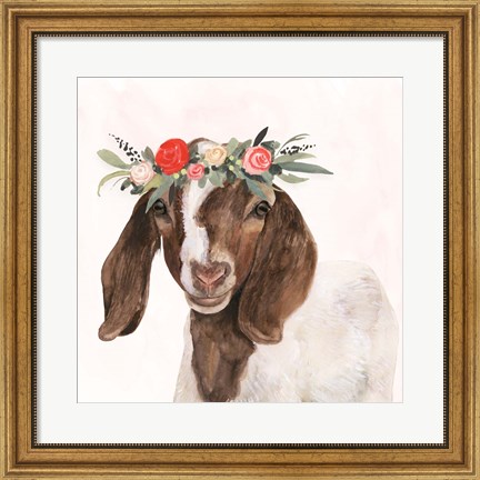 Framed Garden Goat II Print