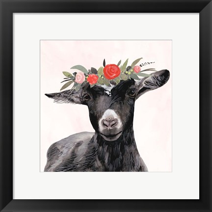 Framed Garden Goat III Print