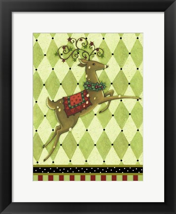 Framed Harlequin Christmas I Print