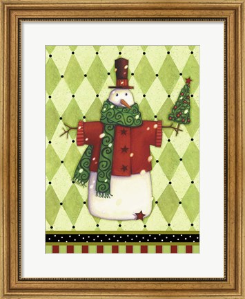 Framed Harlequin Christmas III Print