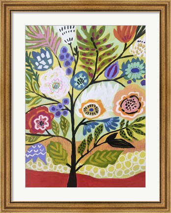 Framed Flower Tree II Print