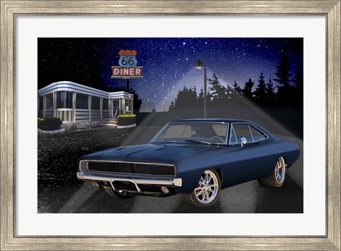 Framed Diners and Cars VI Print