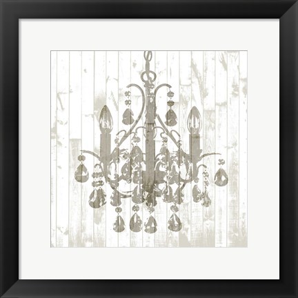 Framed Shiplap Chandelier I Print